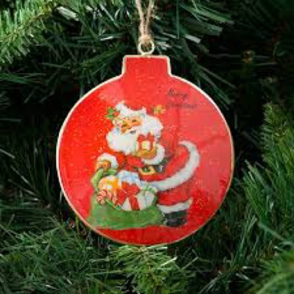 Vintage Inspired Santa  Metal  Ornament – NEW Collectible | Cracker Barrel Home
